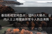 番茄影视官网盘点：猛料5大爆点，业内人士上榜理由异常令人热血沸腾
