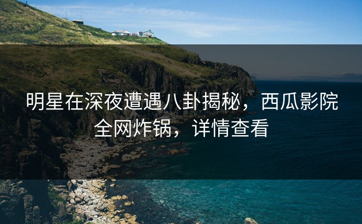 明星在深夜遭遇八卦揭秘，西瓜影院全网炸锅，详情查看